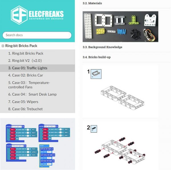 micro:bit Smart Cutebot without micro:bit Ring:bit Bricks Pack