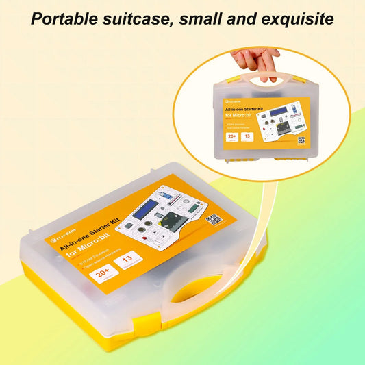 All-in-one Starter Kit for Micro:bit with Common Board design: 13 Modules and 21 Lessons