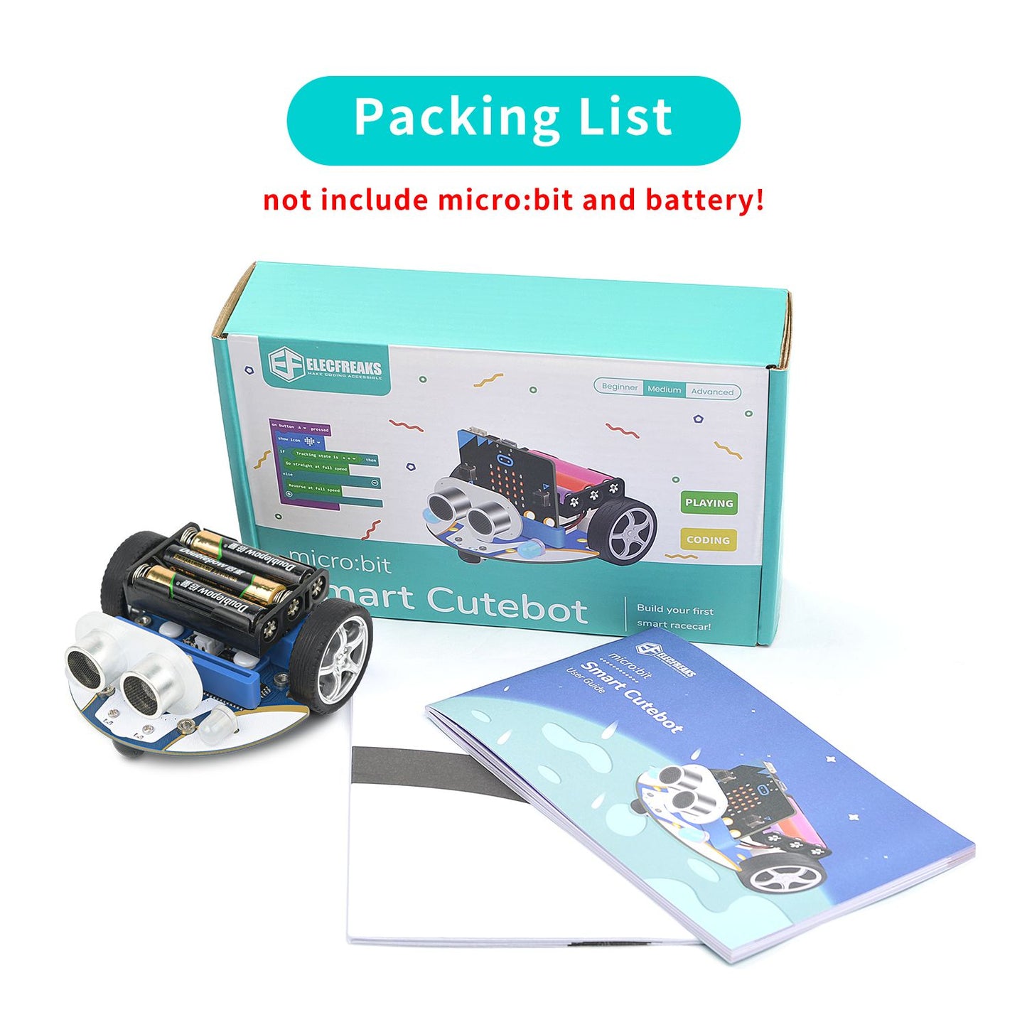 ELECFREAKS Smart Cutebot microbit Robot Kit (Without micro:bit Board)