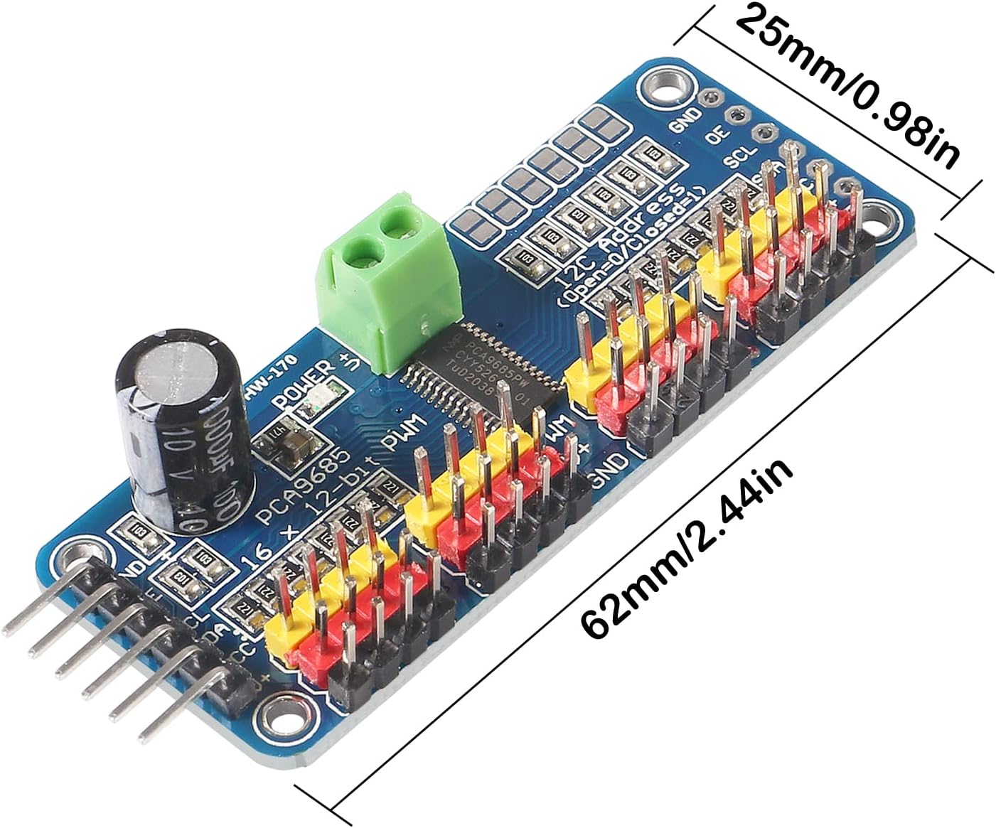 Servo Motor Driver Board I2C IIC Module CA9685 16 Channel 12 Bit PWM