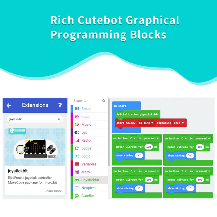 ELECFREAKS micro:bit Joystick:bit V2 Kit, the Joystick Controller Compatible With micro:bit Board