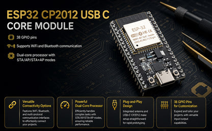 ESP32 Development Board, Type-C, 38-Pin